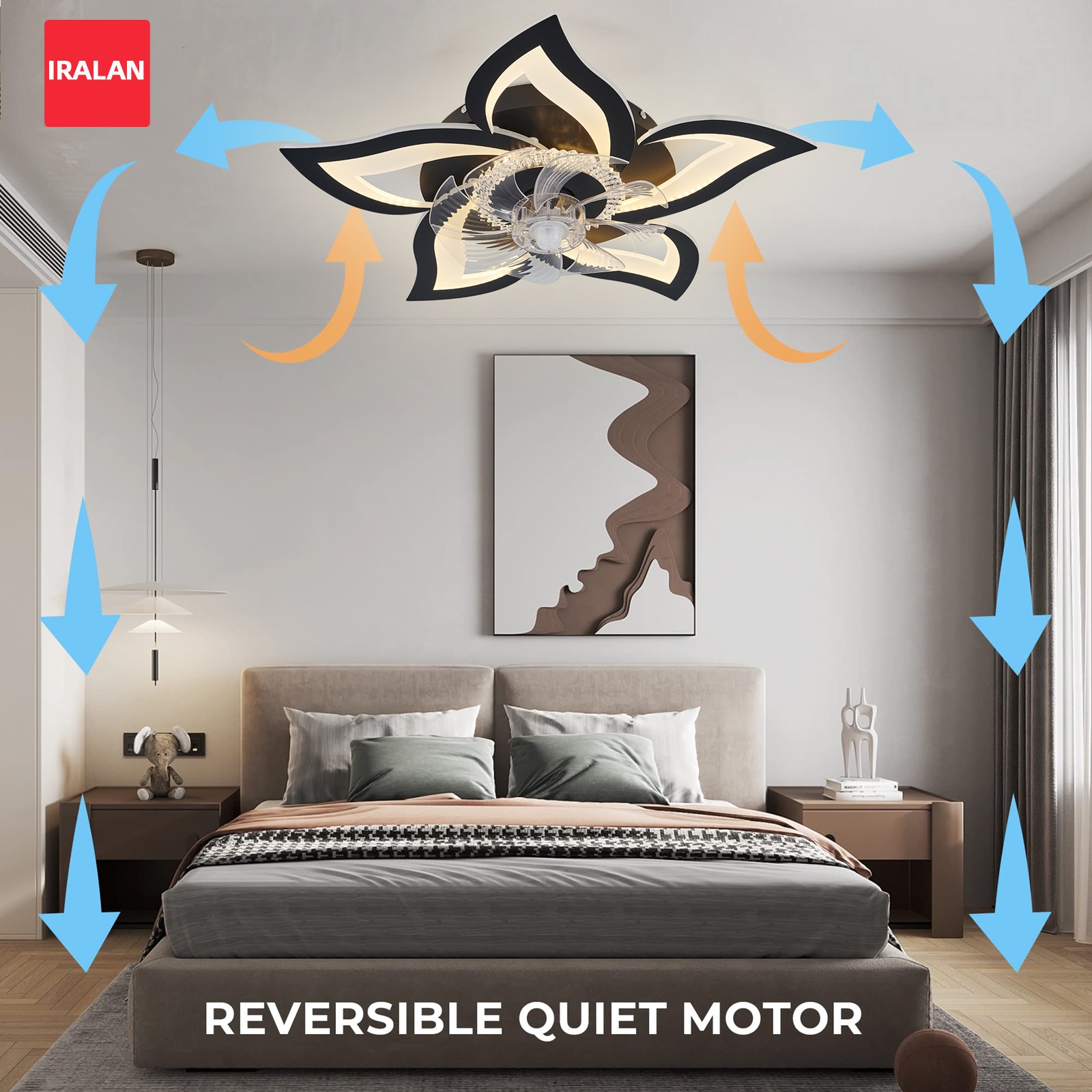 Smart Home Ventilation - Ventilateur de plafond Lotus LED avec