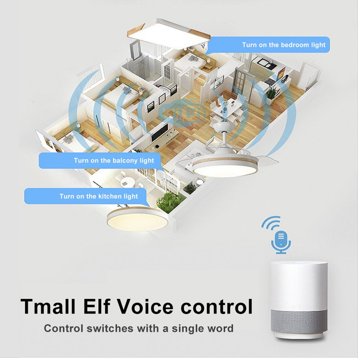 Smart Home Ventilation - Ventilateur de plafond intelligent WiFi L63A