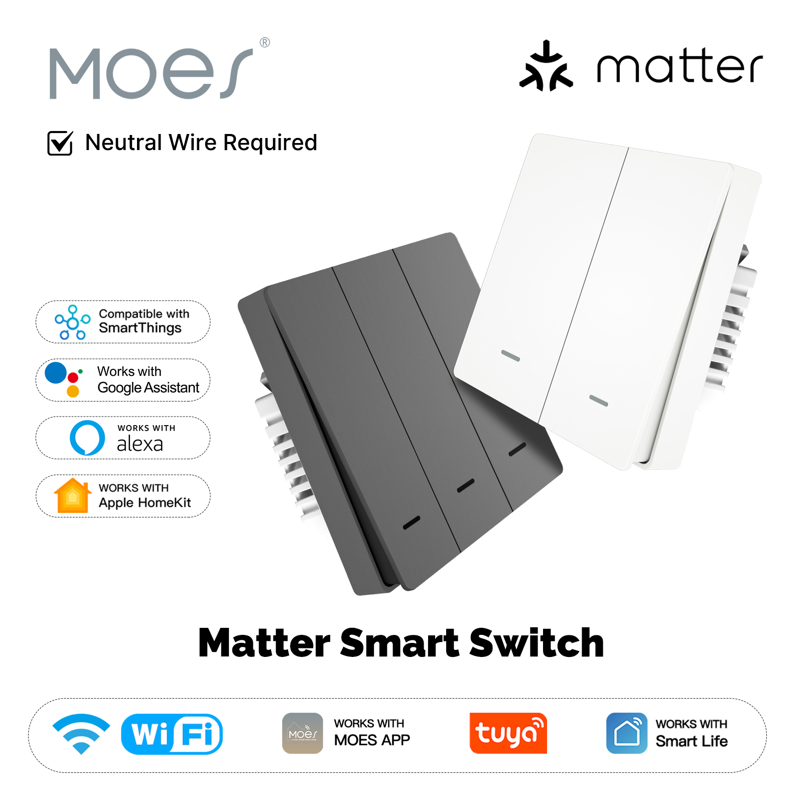 MOES Matter Tuya WiFi bouton l - Smart Home Sistem avis et prix